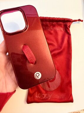 Loopy Case Maroon Shimmer iPhone 14 Pro Phone Case with Built-In Loop